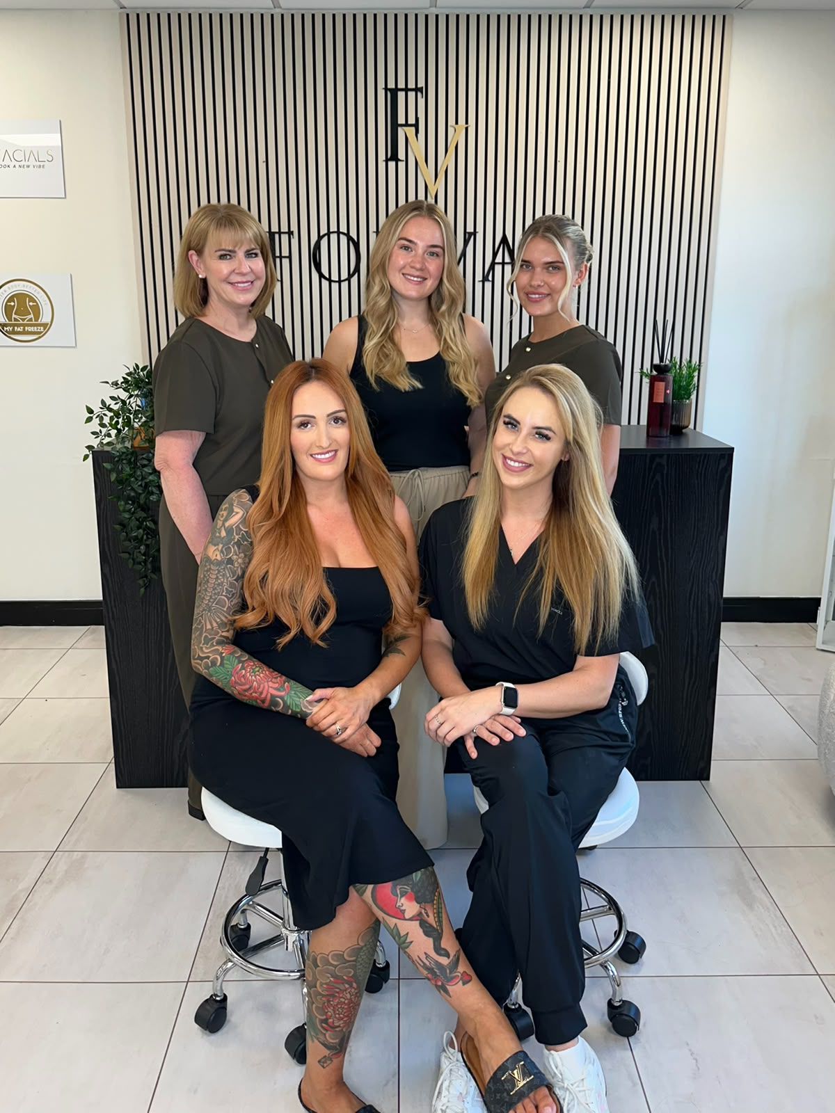 The Foxvar Clinic team — back row (L-R): Mandi, Molly, Charlotte; front row (L-R): Angelica, Rochelle