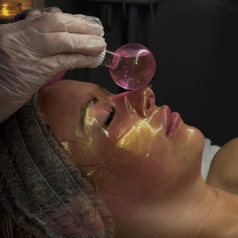 Client receiving a medical facial treatment at Foxvar Clinic, Newcastle
